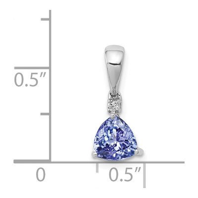 14K White Gold Tanzanite & Diamond Trillion Pendant – view 4