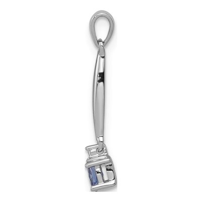 14K White Gold Tanzanite & Diamond Oval Pendant – view 3