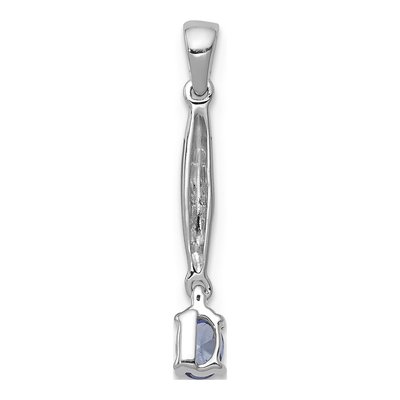 14K White Gold Tanzanite & Diamond Oval Pendant – view 4