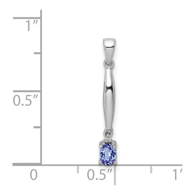 14K White Gold Tanzanite & Diamond Oval Pendant – view 5
