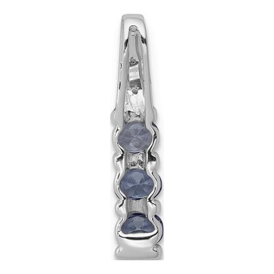 14K White Gold Tanzanite & Diamond 3-Stone Slide Pendant – view 3