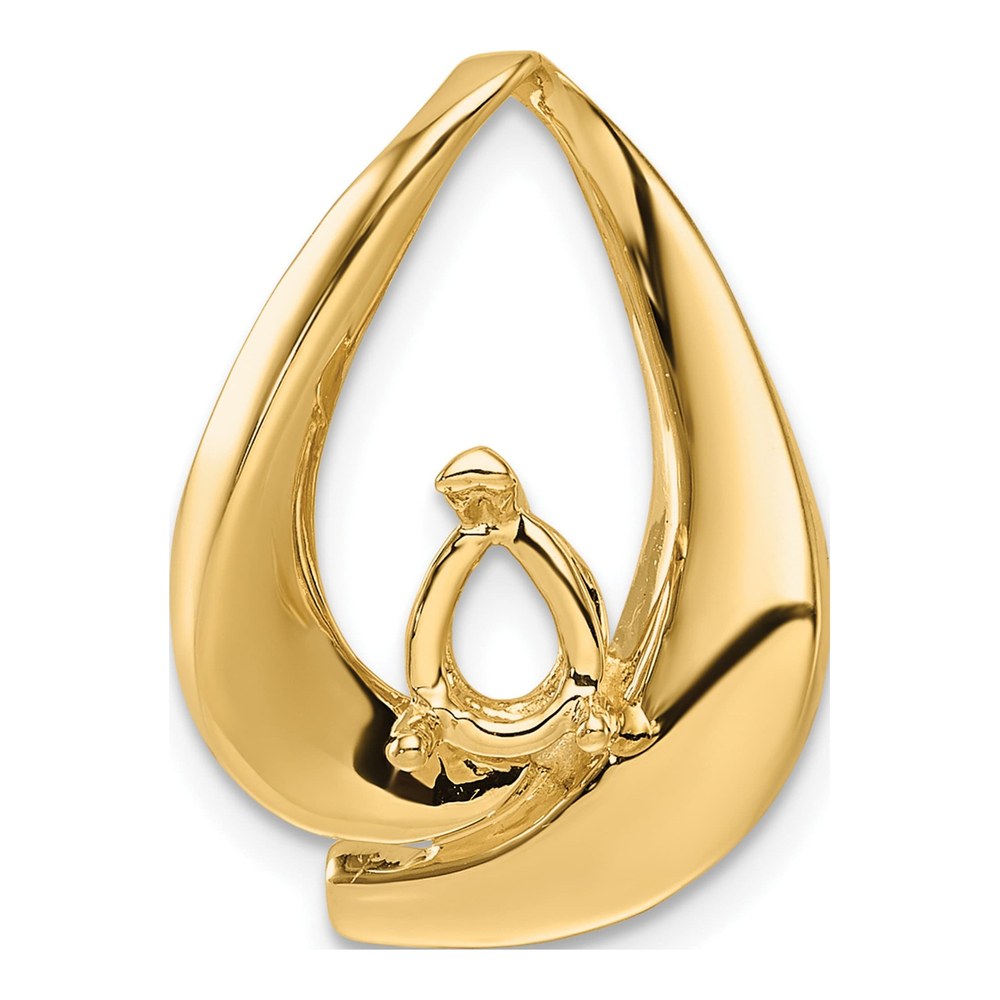 14K Yellow Gold Pear Slide for Pendant Mounting