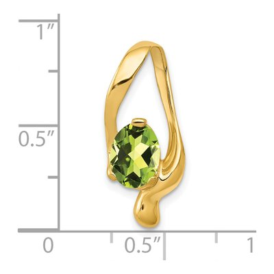 14K Yellow Gold Peridot Oval Slide Pendant – view 2