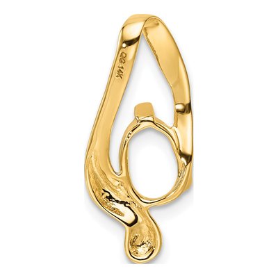 14K Yellow Gold Oval Slide Pendant Mounting – view 4