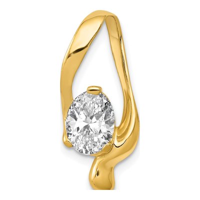 14K Yellow Gold Oval Slide Pendant Mounting – view 5