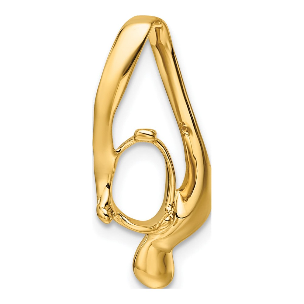 14K Yellow Gold Oval Slide Pendant Mounting