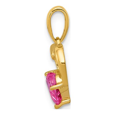 14K Yellow Gold Diamond Heart Pendant – view 3