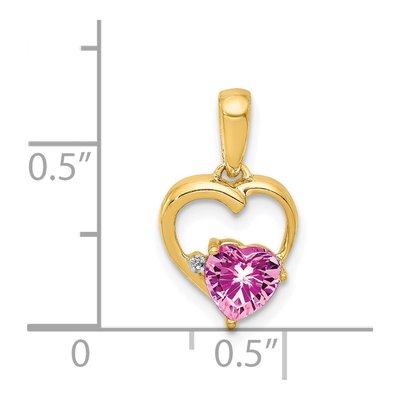 14K Yellow Gold Diamond Heart Pendant – view 4