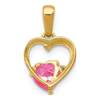 14K Yellow Gold Diamond Heart Pendant – view 5