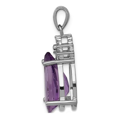 14K White Gold Amethyst Pear Pendant – view 2