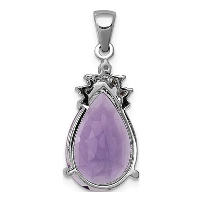 14K White Gold Amethyst Pear Pendant – view 3
