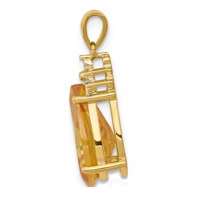14K Yellow Gold Citrine Pear Pendant – view 2