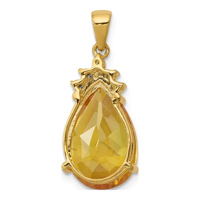 14K Yellow Gold Citrine Pear Pendant – view 3