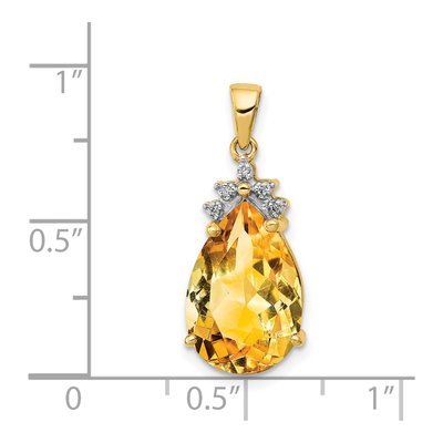 14K Yellow Gold Citrine Pear Pendant – view 4