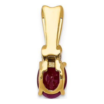 14K Yellow Gold Ruby & Diamond Pendant – view 3