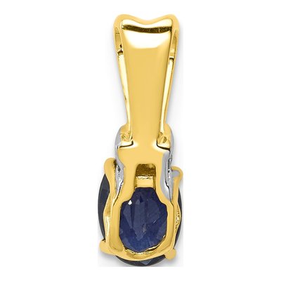 14K Yellow Gold Sapphire & Diamond Oval Pendant – view 4
