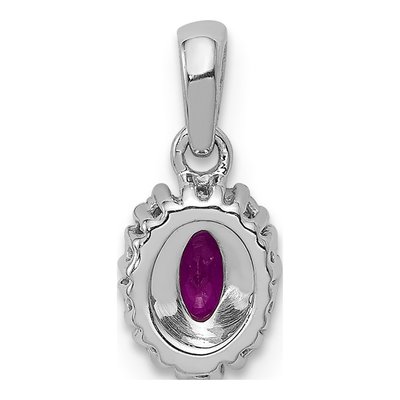 14K White Gold 1/10 ct tw Ruby & Diamond Halo Pendant – view 4