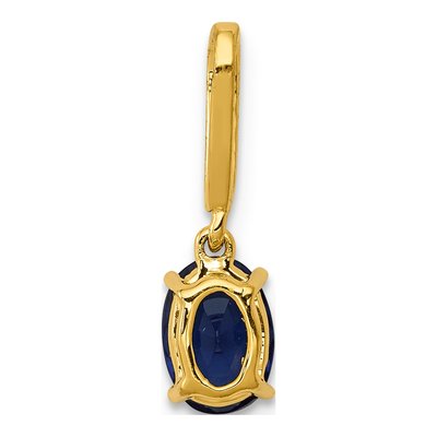 14K Yellow Gold Sapphire & Diamond Oval Pendant – view 3