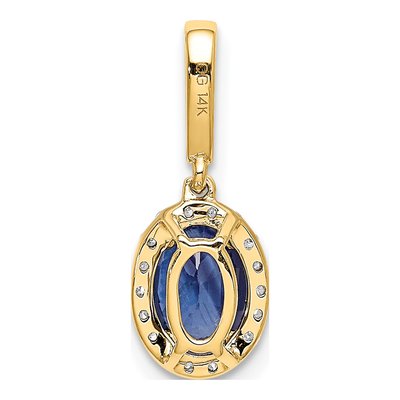 14K Yellow Gold 0.09 ct tw Sapphire & Diamond Halo Pendant – view 4