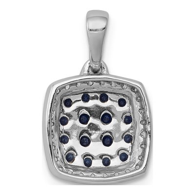 14K White Gold 1/7 ct tw Sapphire & Diamond Cluster Pendant – view 3