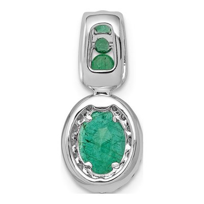 14K White Gold 0.22 ct tw Emerald & Diamond Halo Pendant – view 4