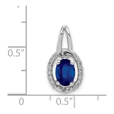 14K White Gold 1/8 ct tw Sapphire & Diamond Halo Pendant – view 4
