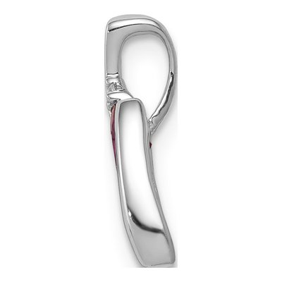 14K White Gold Ruby & Diamond Slide Pendant – view 3
