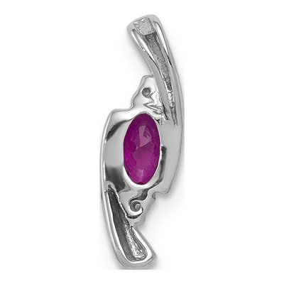 14K White Gold Ruby & Diamond Slide Pendant – view 4