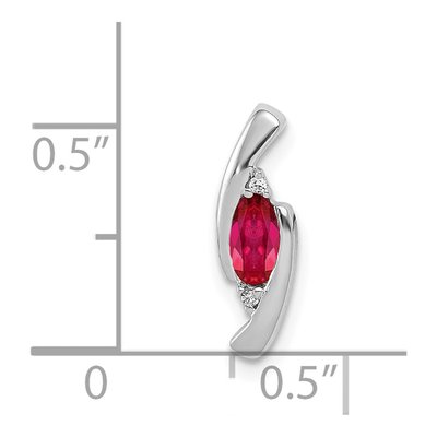 14K White Gold Ruby & Diamond Slide Pendant – view 5