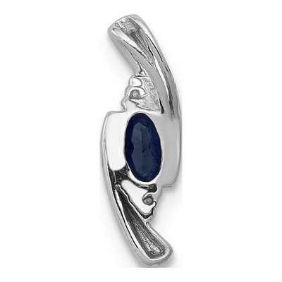 14K White Gold Sapphire & Diamond Slide Pendant – view 4