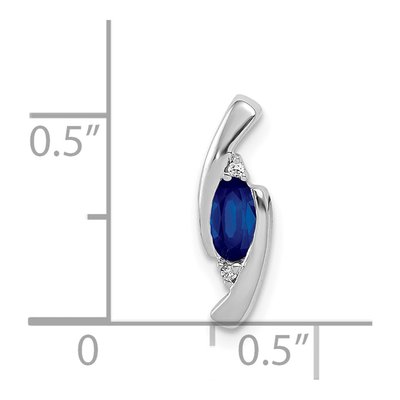 14K White Gold Sapphire & Diamond Slide Pendant – view 5