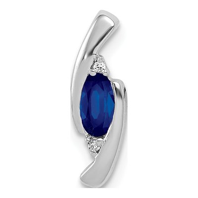 14K White Gold Sapphire & Diamond Slide Pendant
