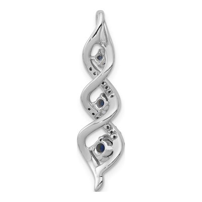 14K White Gold 1/15 ct tw Sapphire & Diamond Twist Slide Pendant – view 4