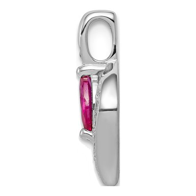 14K White Gold Ruby & Diamond Marquise Slide Pendant – view 3