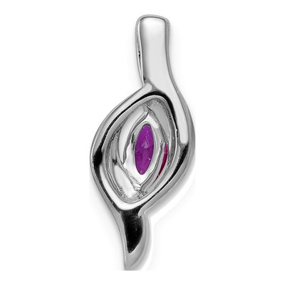 14K White Gold Ruby & Diamond Marquise Slide Pendant – view 4