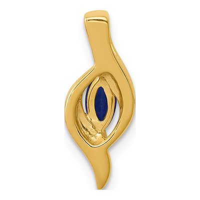10K Yellow Gold 1/20 ct tw Sapphire & Diamond Marquise Pendant – view 5
