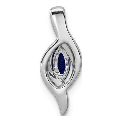 14K White Gold Sapphire & Diamond Marquise Slide Pendant – view 4