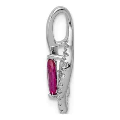 14K White Gold Ruby & Diamond Slide Pendant – view 3