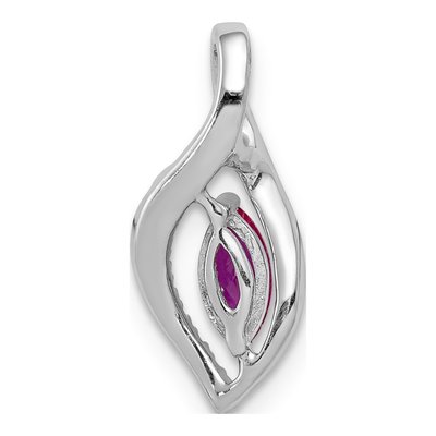 14K White Gold Ruby & Diamond Slide Pendant – view 4