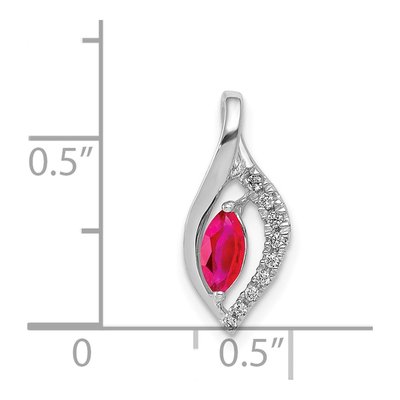 14K White Gold Ruby & Diamond Slide Pendant – view 5