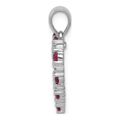 14K White Gold Ruby & Diamond Heart Pendant – view 3