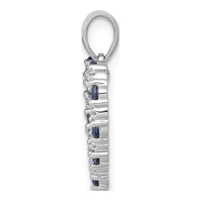 14K White Gold Sapphire & Diamond Heart Pendant – view 3