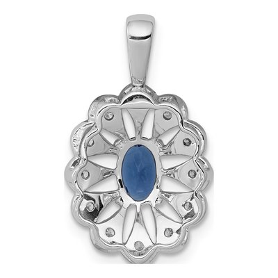 14K White Gold 1/6 ct tw Sapphire & Diamond Fancy Pendant – view 3