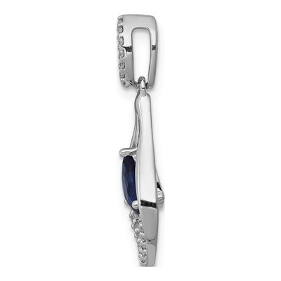 14K White Gold 0.11 ct tw Sapphire & Diamond Pear Pendant – view 3