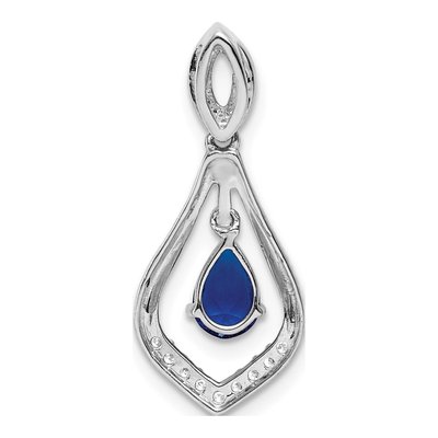 14K White Gold 0.11 ct tw Sapphire & Diamond Pear Pendant – view 4
