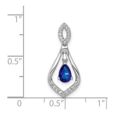 14K White Gold 0.11 ct tw Sapphire & Diamond Pear Pendant – view 5