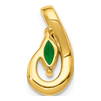 14K Yellow Gold Emerald & Diamond Slide Pendant – view 4