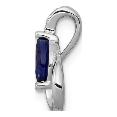 14K White Gold Sapphire & Diamond Marquise Slide Pendant – view 3