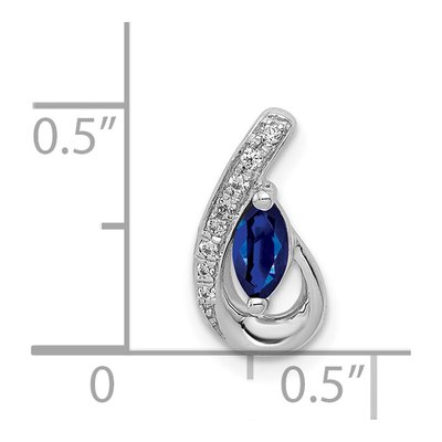 14K White Gold Sapphire & Diamond Marquise Slide Pendant – view 5