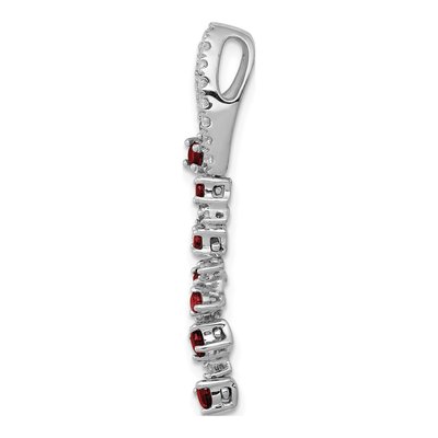 14K White Gold 1/5 ct tw Lab-Created Ruby & Lab-Grown Diamond Slide Pendant – view 3